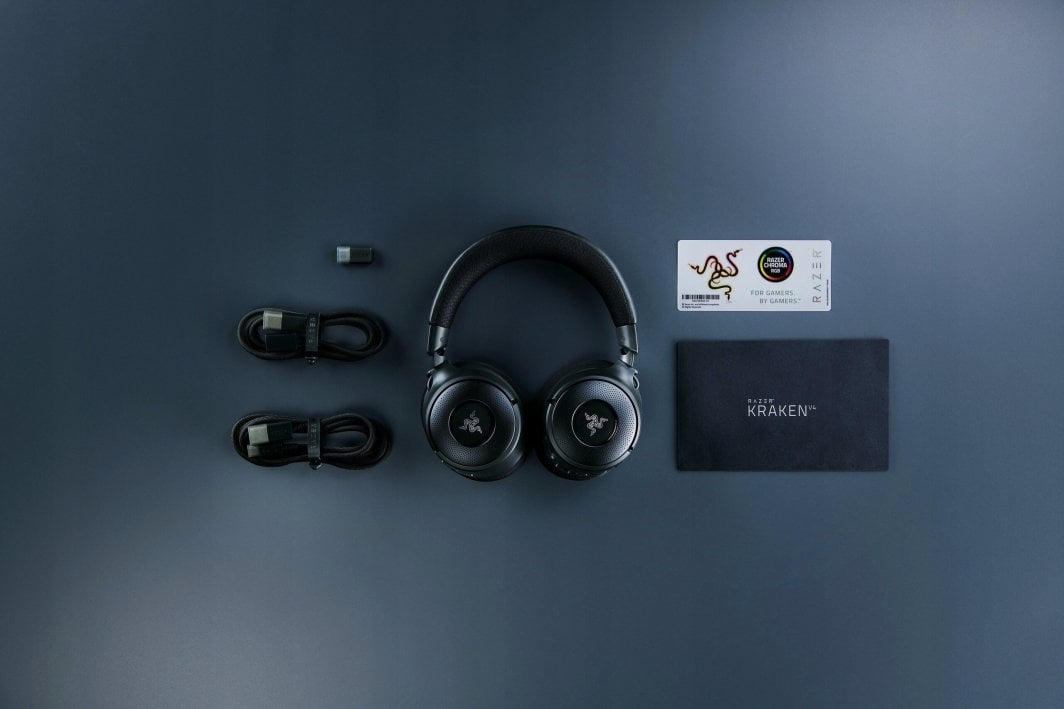 Kufje gaming Razer Kraken V4 Wireless, pa tela, RGB, të zeza