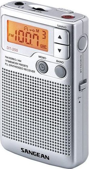 Radio portative Sangean Pocket 250 DT-250, FM AM, me kufje, e bardhë