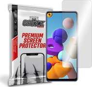 Xham mbrojtës GrizzGlass Hybrid Glass për Samsung Galaxy A21s, i tejdukshëm