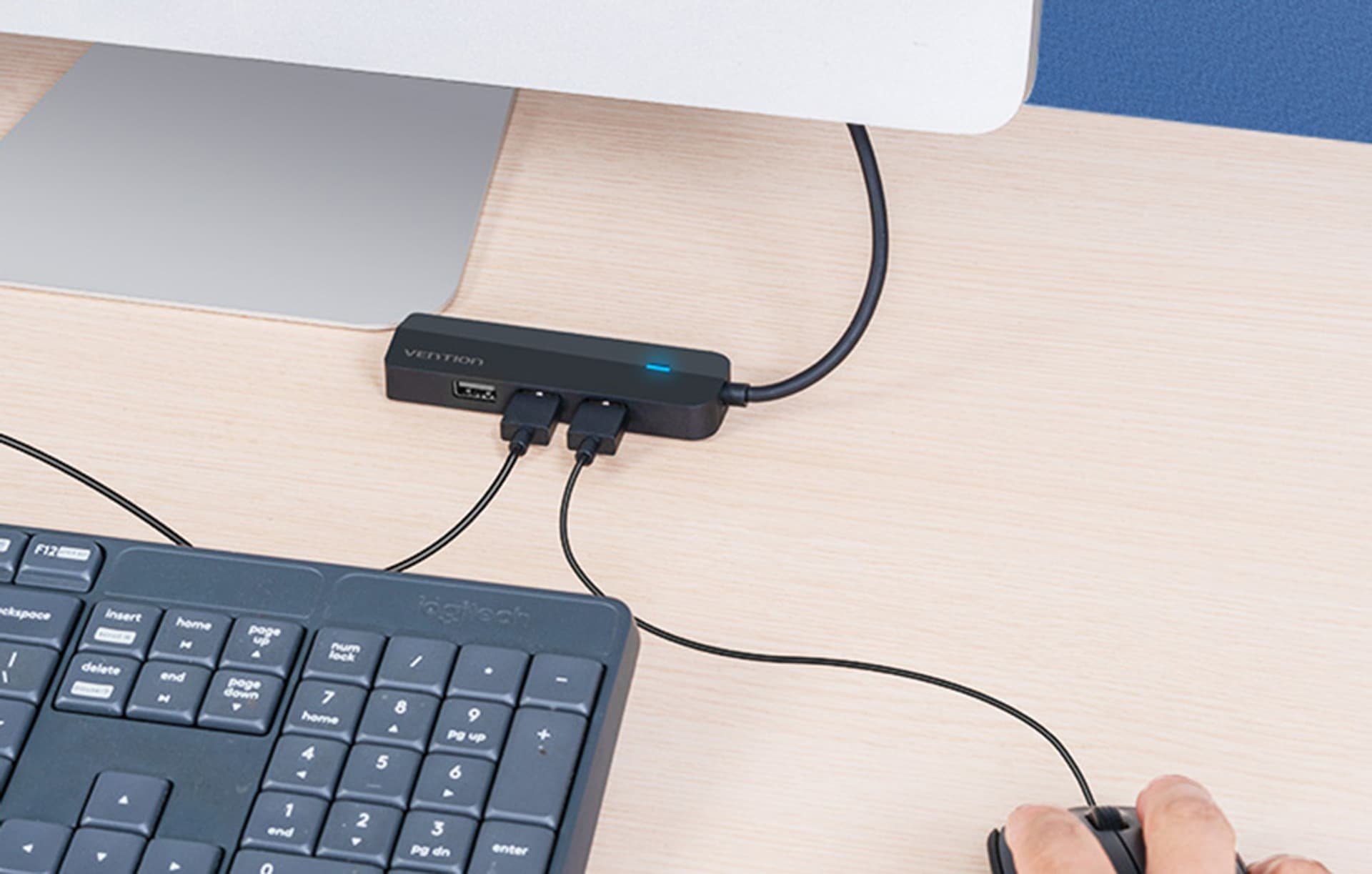 HUB USB C Vention, 3x USB 2.0, RJ45, 0.15m, i zi
