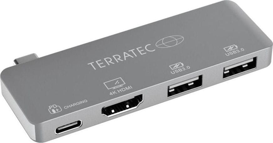 Dock USB C TerraTec Connect C4, HDMI, 2x USB 3.0, gri metalike