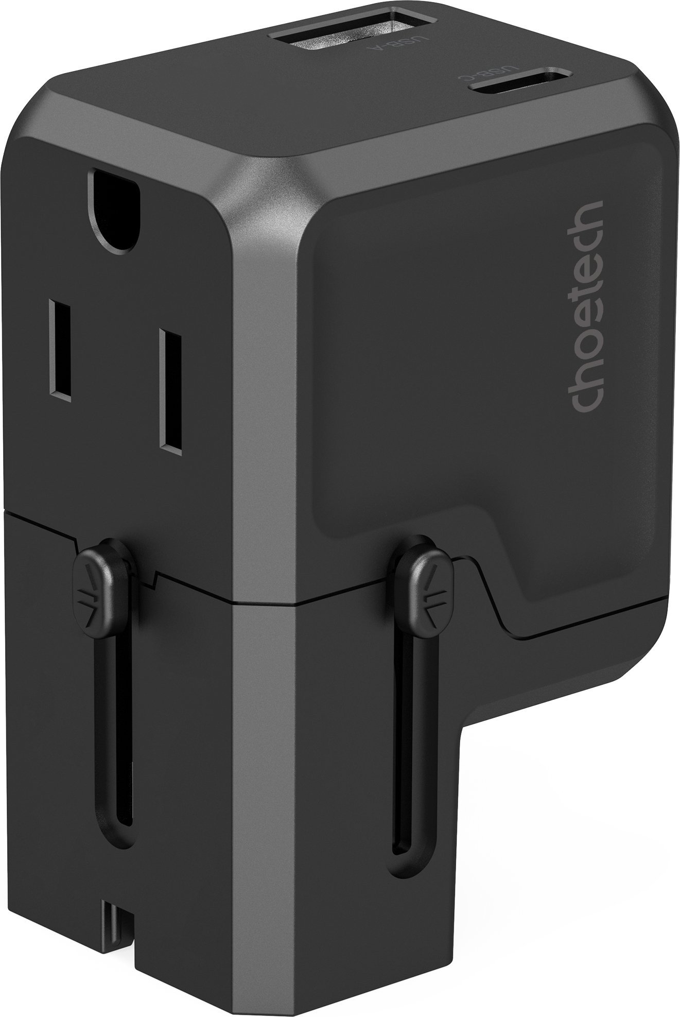 Karikues udhëtimi Choetech PD6043, 20W GaN, USB C dhe USB A, i zi