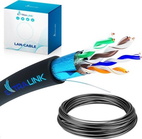 Kabllo rrjeti Extralink CAT5E FTP Outdoor, 50m, U/FTP