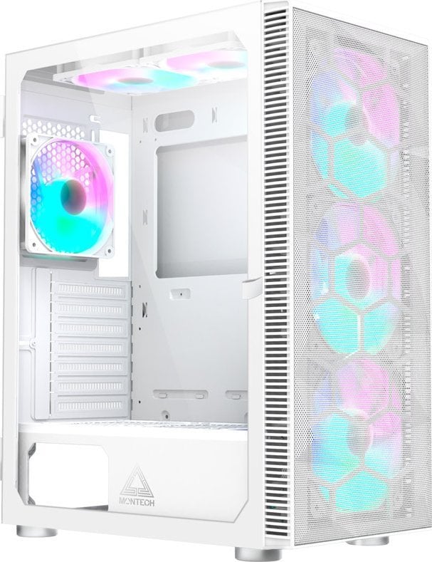 [OUTLET] Kasë Montech X3 Mesh Mid Tower, RGB, Tempered Glass, e bardhë