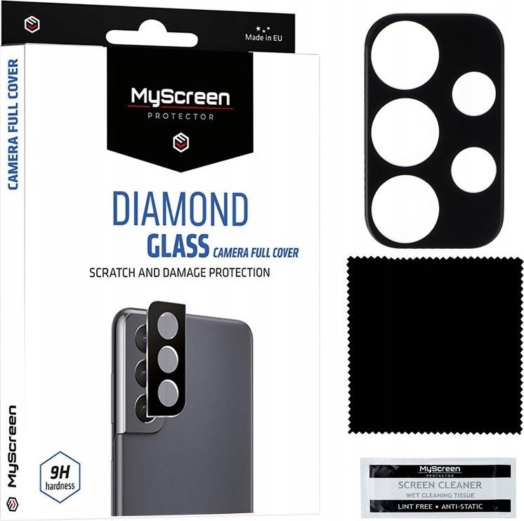 Mbrojtës kamerë MyScreen Samsung Galaxy A33 A53 A73, xham i temperuar, Full Cover, i zi