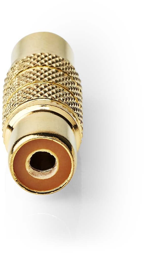 Adapter audio mono RCA, femër në femër, i artë
