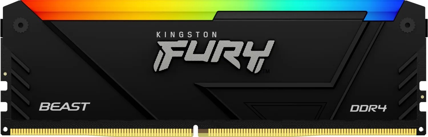 RAM desktop Kingston FURY Beast, 32GB DDR4, 3600MHz, RGB, e zezë