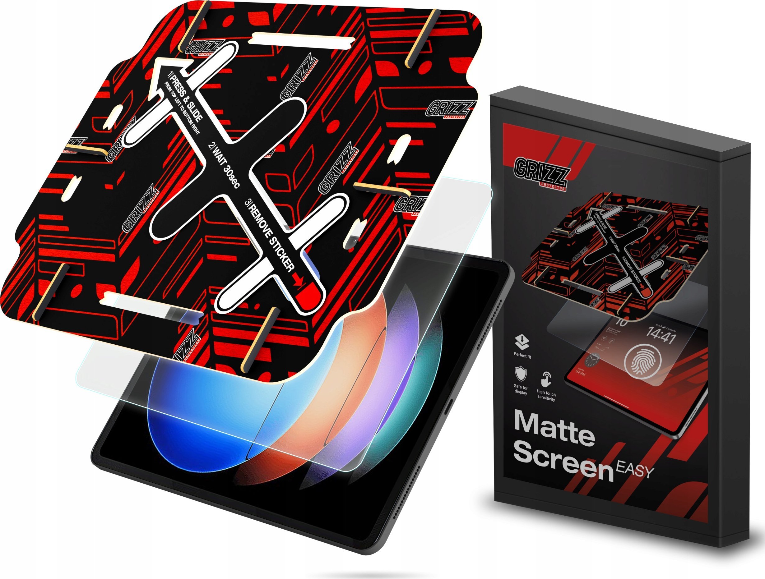 Fletë mbrojtëse matte Grizz MatteScreen Easy për Xiaomi Pad 6S Pro 12.4, anti-gjurme gishtash, transparente