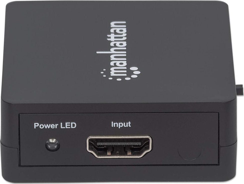 Ndarës HDMI Manhattan 2 porta, 1080p, energji me USB, i zi