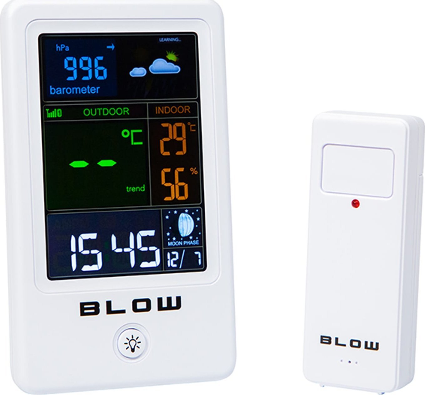 Stacion moti Blow WS101, wireless, ekran me shumë funksione, i bardhë