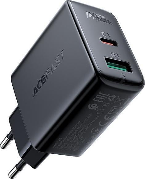 Adapter karikues Dual USB-A USB-C 32W, Power Delivery 3.0, Quick Charge 3.0, i bardhë