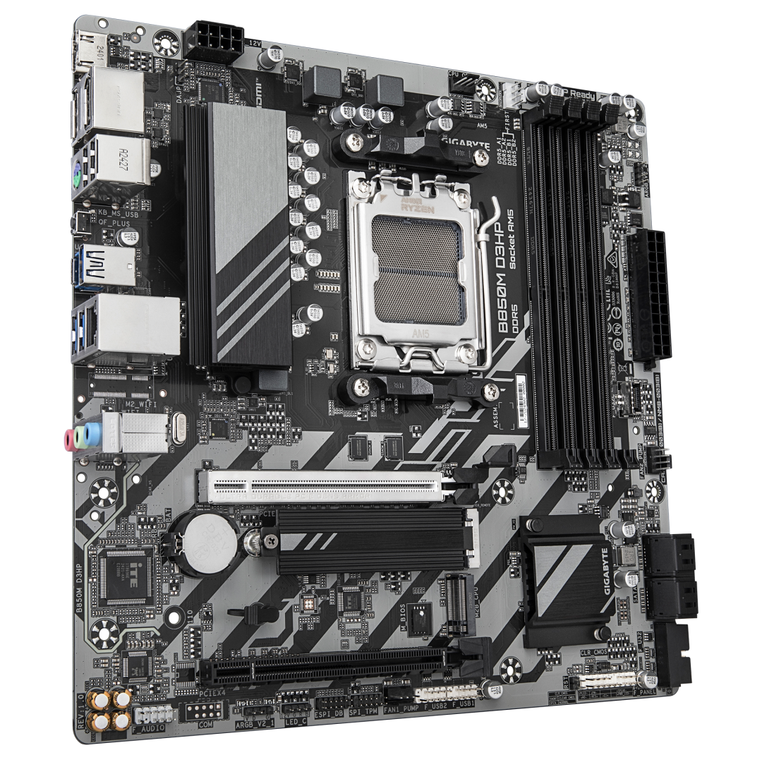 Pлоча на мајка GIGABYTE B850M D3HP, AMD AM5, DDR5, Micro ATX