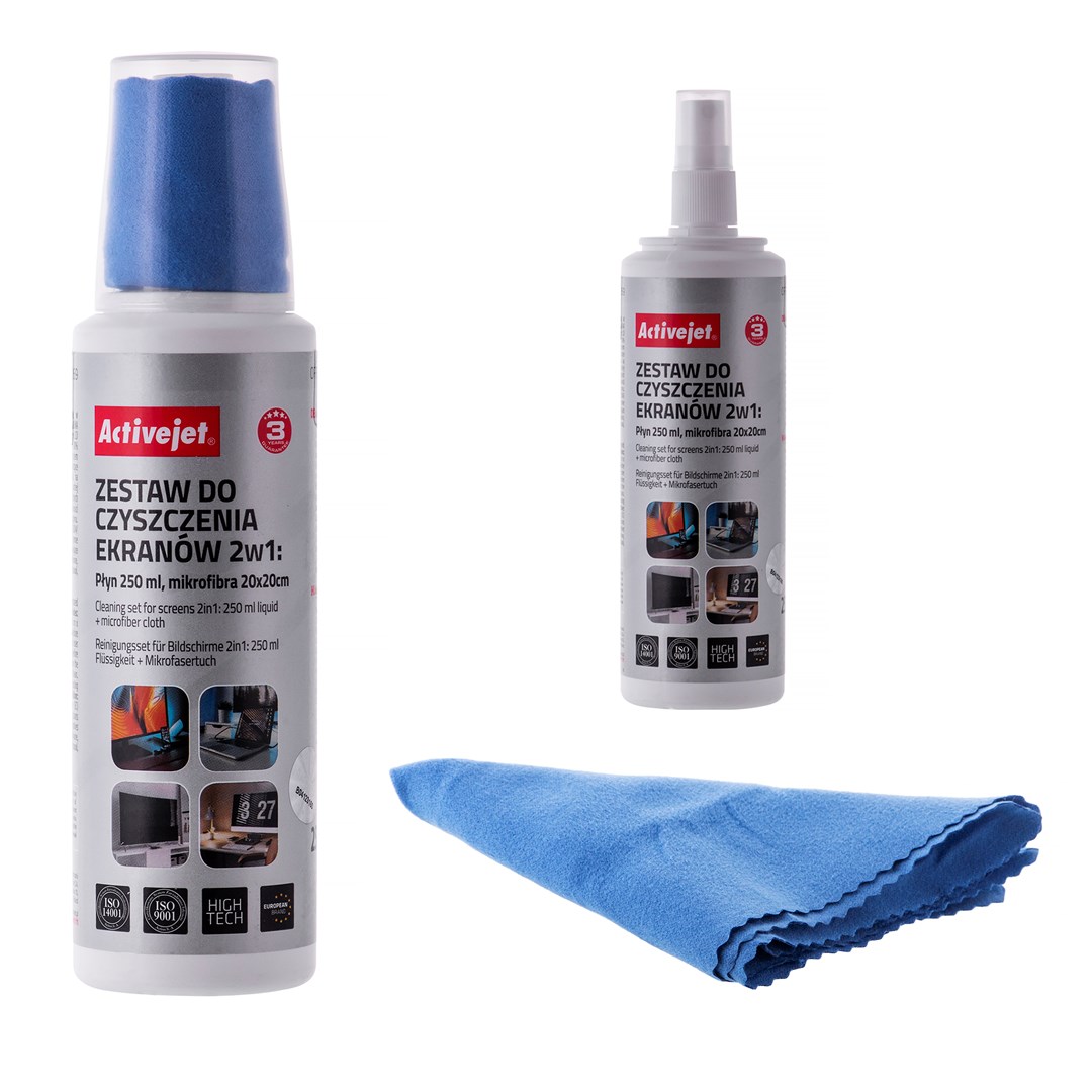 Set pastrimi ekrani ActiveJet AOC-269, lëng 250ml, pëlhurë 20x20cm
