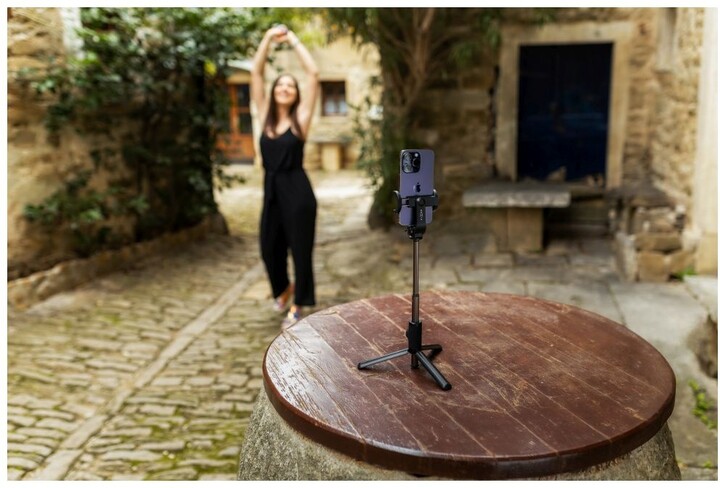 Shkop për selfie FIXED me tripod Snap XL, i zi