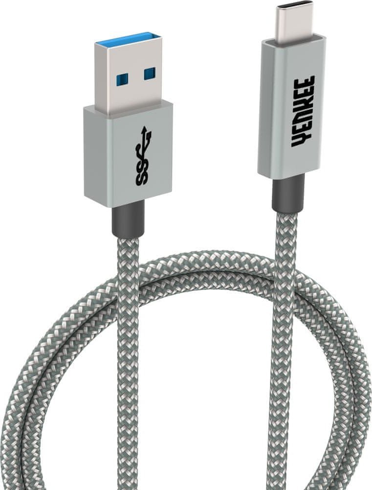 Kabllo USB C Yenkee YCU 311, USB 3.1 Gen 1, 5 Gb/s, gri