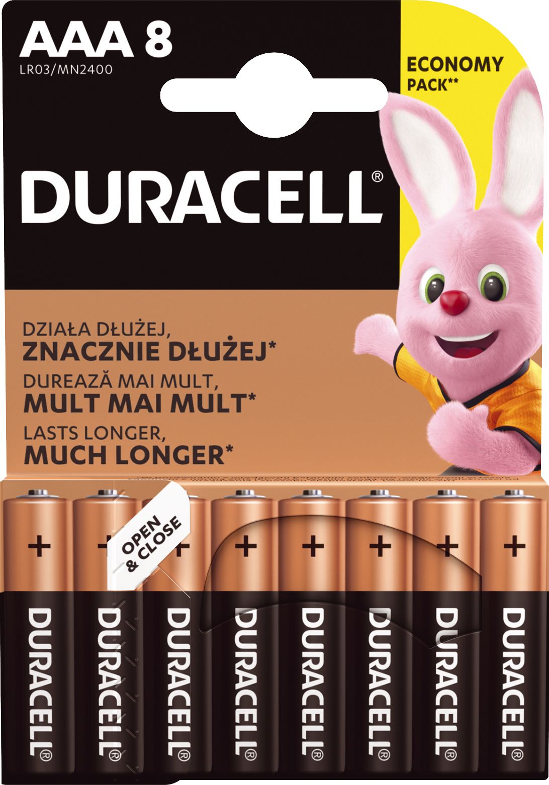 Bateri AAA/ R03 Duracell, 1.5V, 8 copë