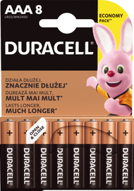 Bateri AAA/ R03 Duracell, 1.5V, 8 copë