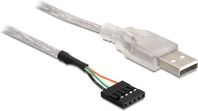 Kabllo USB DeLOCK Pinheader, USB A (M) në 5 pin (F), USB 2.0, 70 cm, e zezë