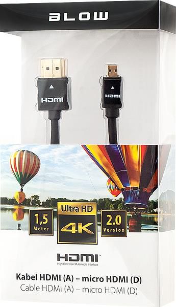 Kabllo HDMI në Micro HDMI Blow Professional, 1.5m, 4K, e zezë