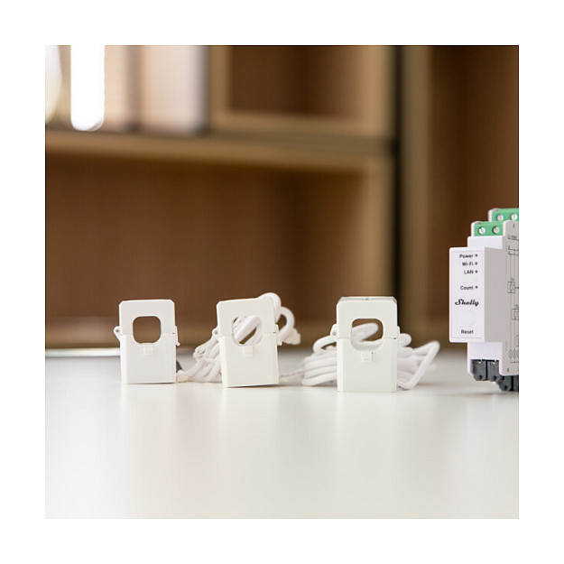 Shelly Pro 3EM 120A Matës energjie elektrik 3-fazor, për montim në DIN rail, me Wi-Fi / LAN / Bluetooth