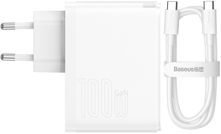 Karikues Baseus GaN5 Pro, USB-C, USB-A, 100W, i bardhë
