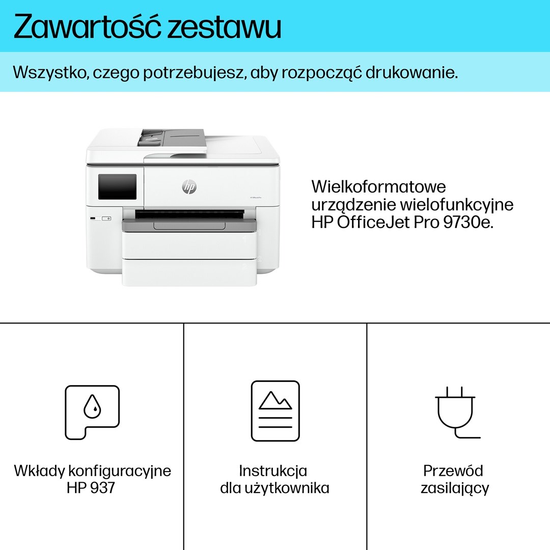 Printer HP OfficeJet Pro 9730e, A3, i bardhë