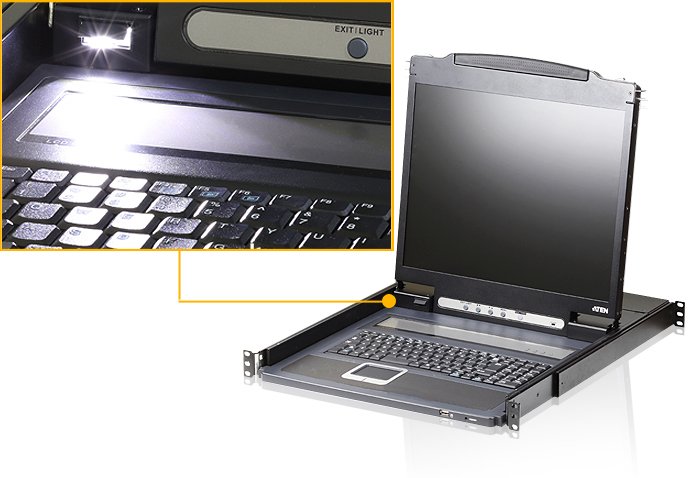Konzolë rack Aten Slideaway CL3000N, ekran 19" LED, 1280 x 1024, e zezë