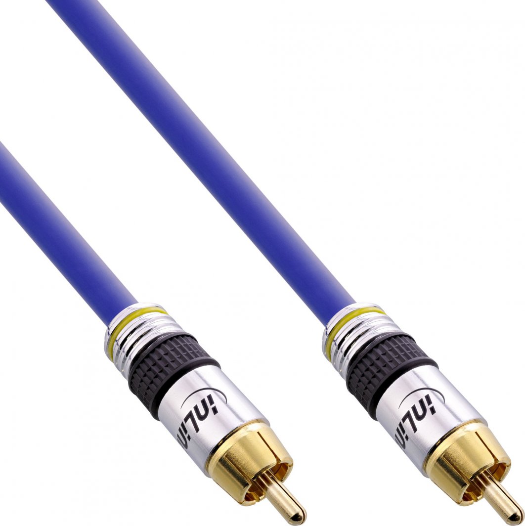 Kabëll audio video InLine RCA, 5m, blu