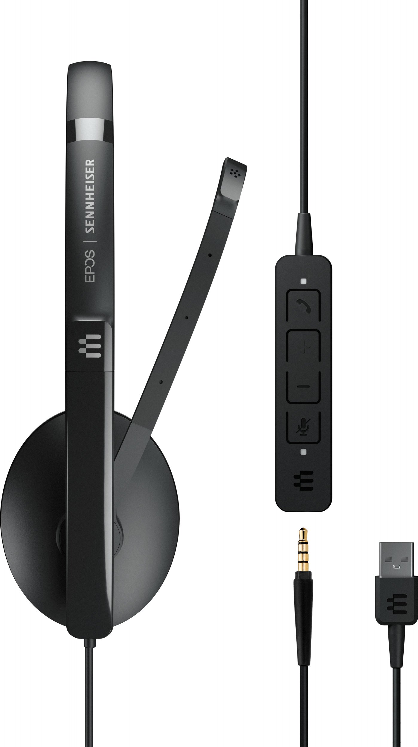 Kufje Epos Adapt 135 II, me mikrofon, USB C dhe 3.5mm, të zeza