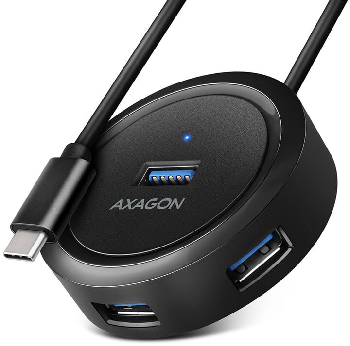 [OUTLET] Hub AXAGON HUE-P1AL 4x USB 3.2 Gen 1, micro USB, kabllo USB-C 30cm