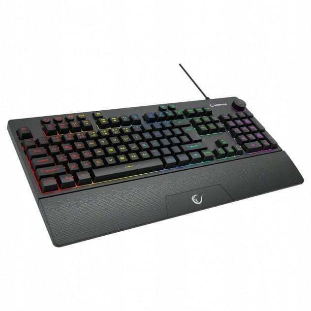 Tastierë gaming Rampage KB-GX65 SIMULA, USB, RGB, layout anglisht, me mbështetëse dore