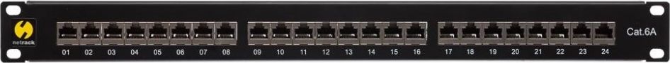 Patch панел NetRack 19\", 24 порти, Cat 6A FTP, сив