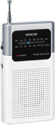 Radio portative Sencor SRD 1100 W, AM/FM, me kufje, e bardhë
