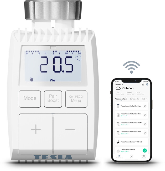 Kokë termostatike wireless Tesla Smart TV100