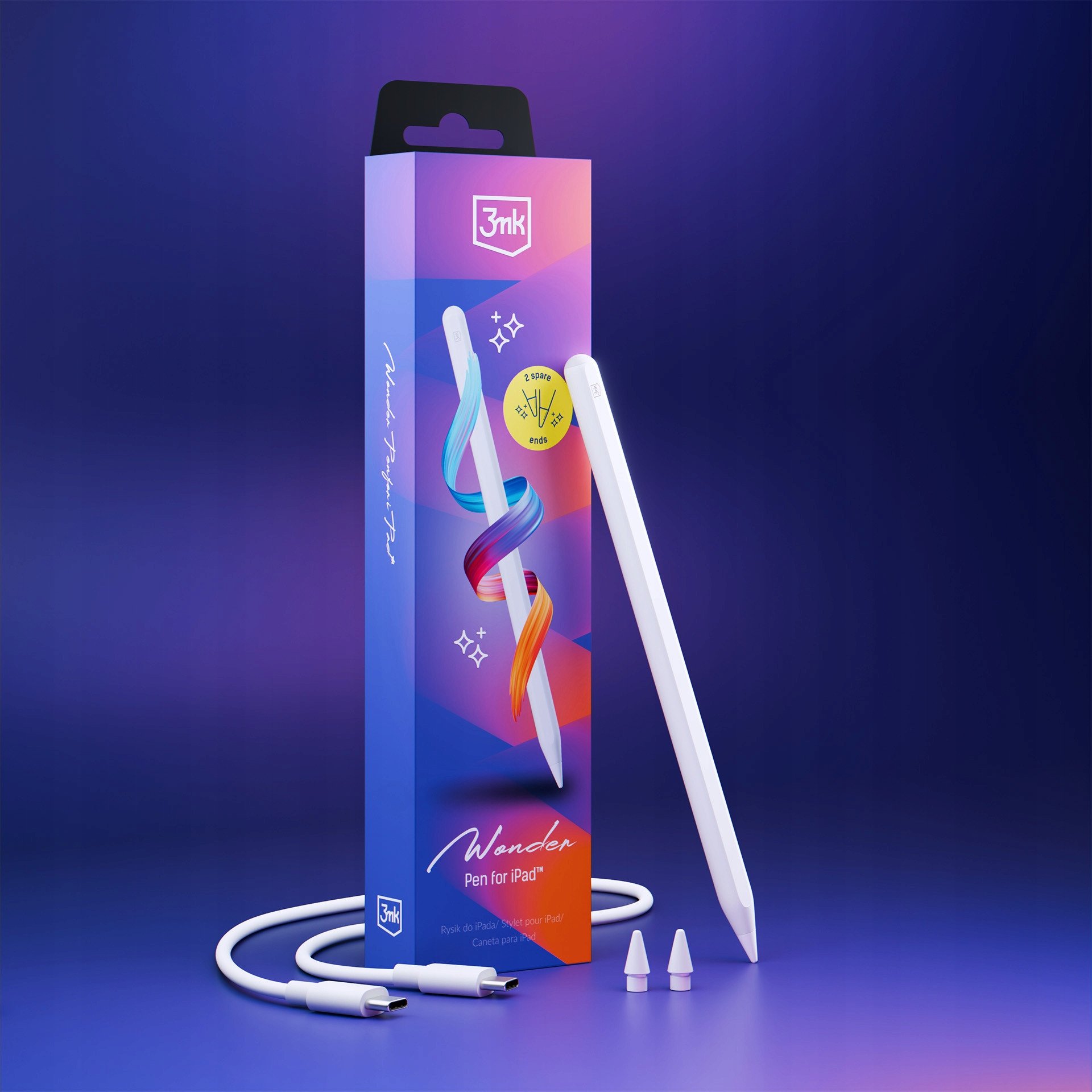 Laps dixhital 3MK Wonder Pen, magnetik, USB C, i bardhë
