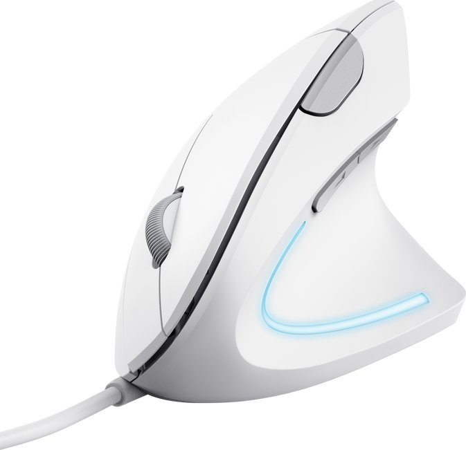Maus Trust Verto, me kabllo, USB, i bardhë
