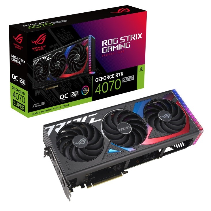 Kartë grafike ASUS ROG Gaming NVIDIA GeForce RTX 4070 SUPER, OC, 12 GB GDDR6X