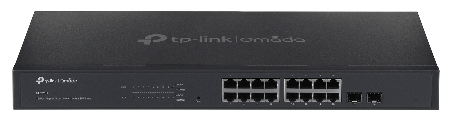 Switch rrjeti TP-Link Omada, 16 porta Gigabit, 2 slote SFP, gri