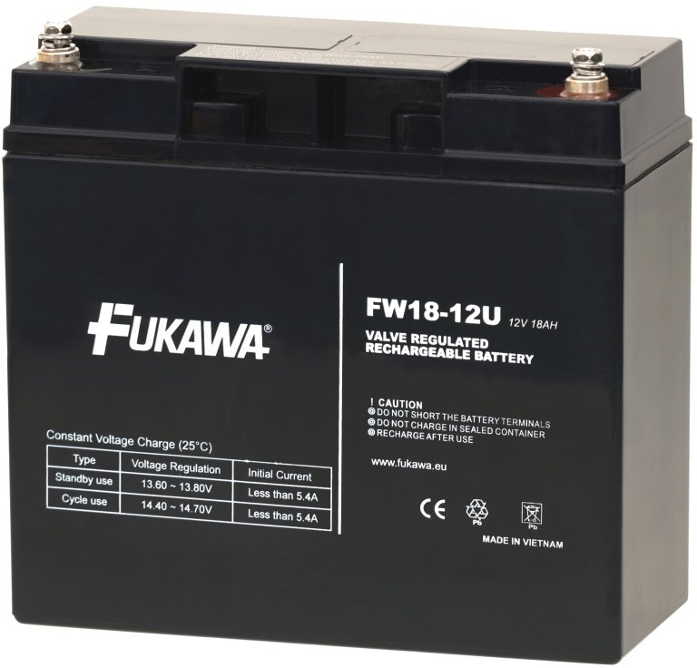 Bateri FUKAWA FW18-12U, 12V, 18Ah, e zezë