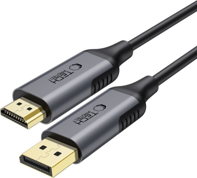 Kabllo Tech-Protect UltraBoost, DisplayPort në HDMI 2.0, 4K 60Hz, 200cm, e zezë