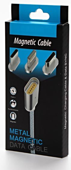 Kabllo USB Neutralle, USB A në USB C microUSB Lightning, 1 m, argjendtë