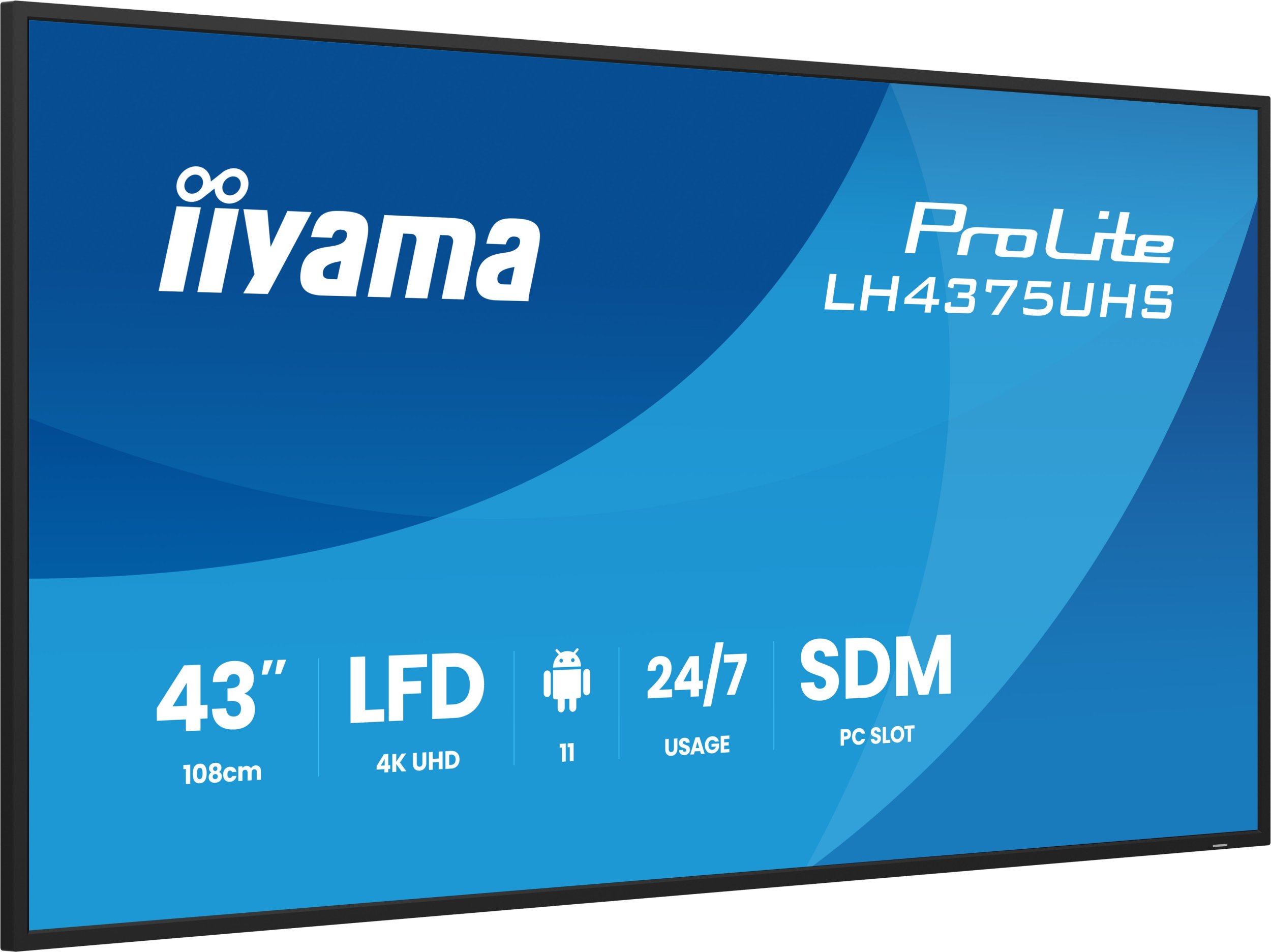 Monitor profesional Iiyama ProLite LH4375UHS-B2AG, 43", 4K UHD, Wi-Fi, i zi