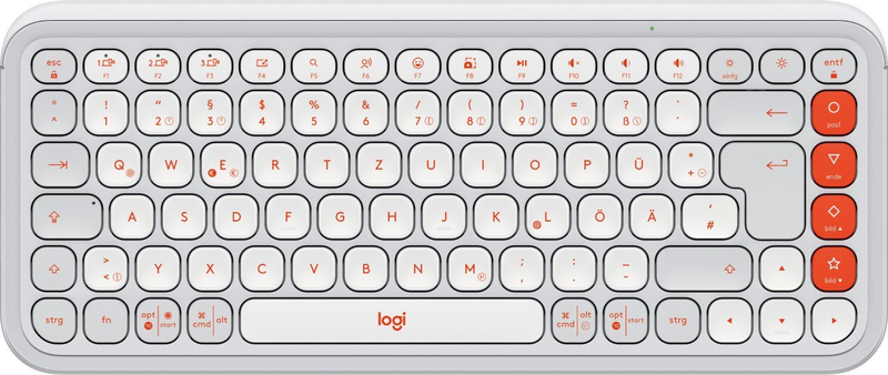 Tastierë Logitech POP Keys, Bluetooth, layout QWERTZ, e bardhë