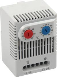 Termostat i dyfishtë Alantec KTO+KTS KTSO, 0–60 °C, montim në shinë DIN, gri