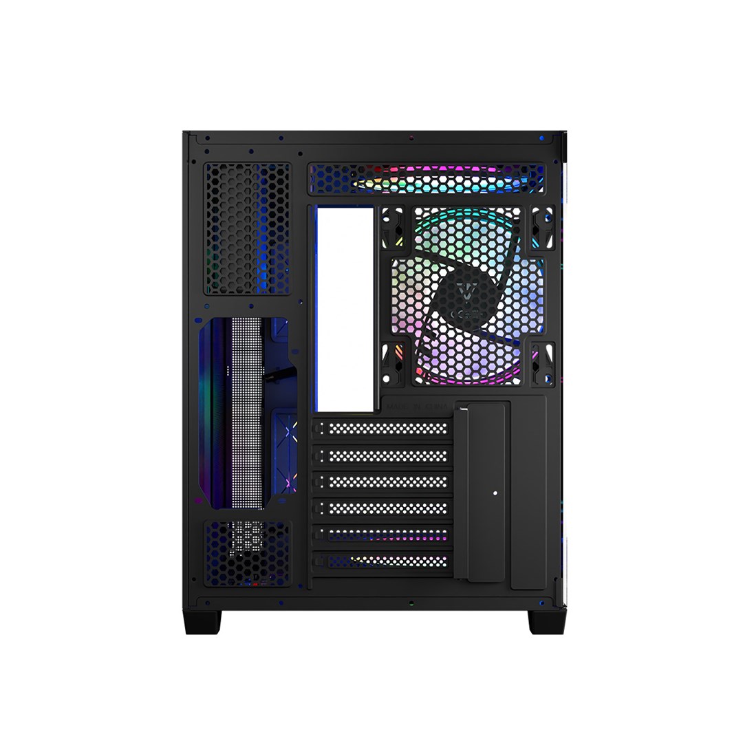 Kuti gaming Modecom Volcano Panorama Apex ARGB 3F, ATX, me xham të temperuar, gri