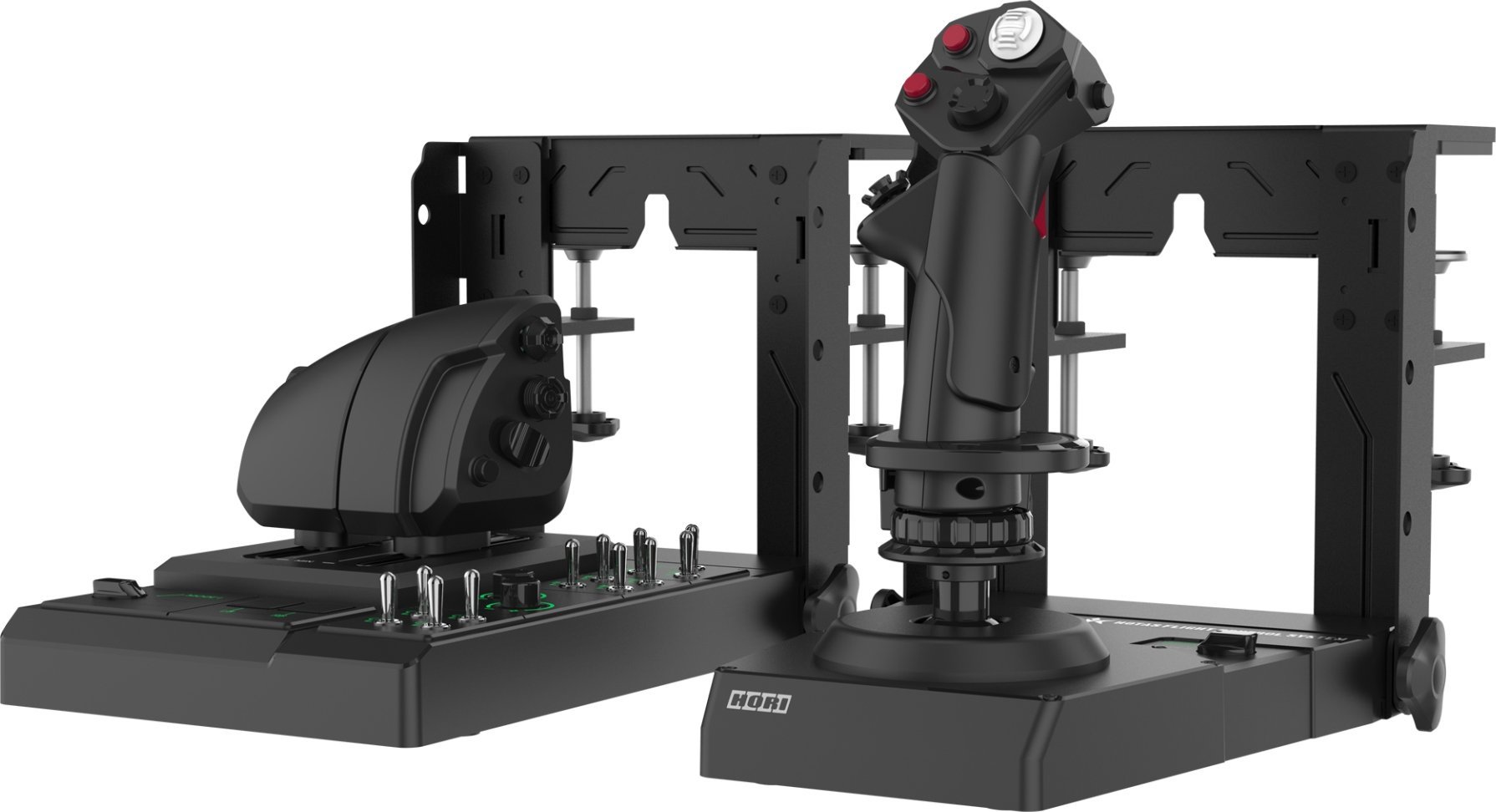 Joystick Hori HOTAS Flight Control System, me throttle dhe mount, për PC, i zi