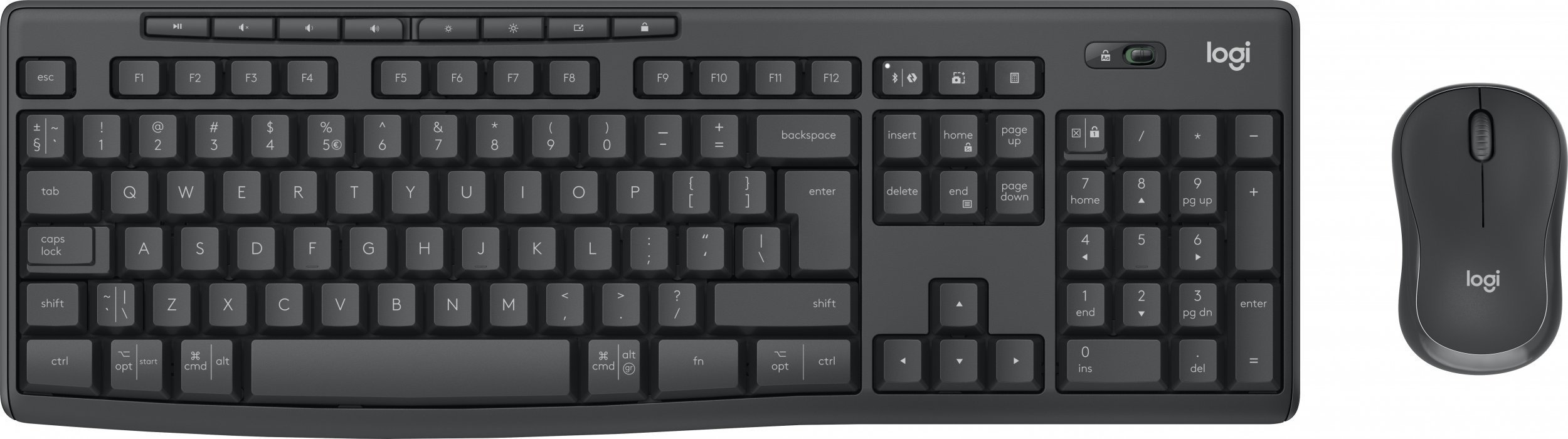 Set tastierë dhe mouse Logitech MK370 Combo for Business, wireless, Silent Touch, i zi