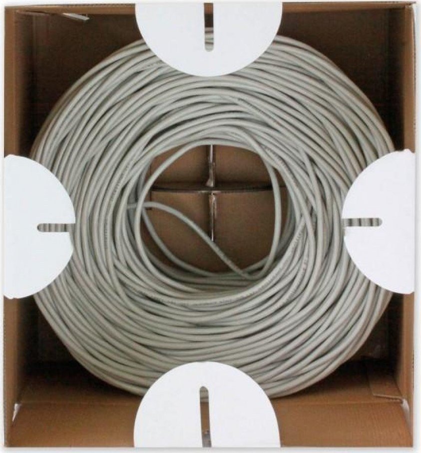 Kabllo rrjeti Techly Cat6 UTP LSZH, 305m, 100% bakër, gri