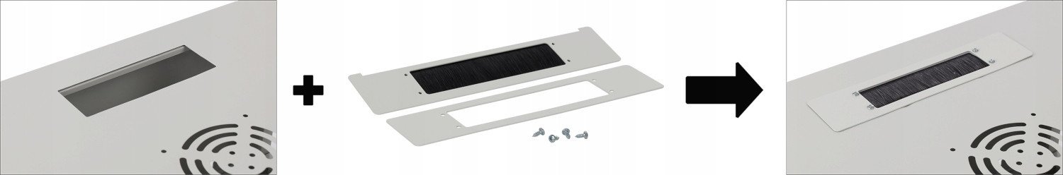 Pjesë kalimi kabllosh PULSAR RAPS-G për kabinete RACK 19", brushë, gri