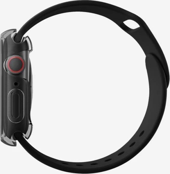 Kasetë mbrojtëse Uniq Garde për Apple Watch 46mm, TPU PC, me mbrojtës ekrani, e zezë smoked